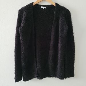Delias black long sleeve fuzzy cardigan